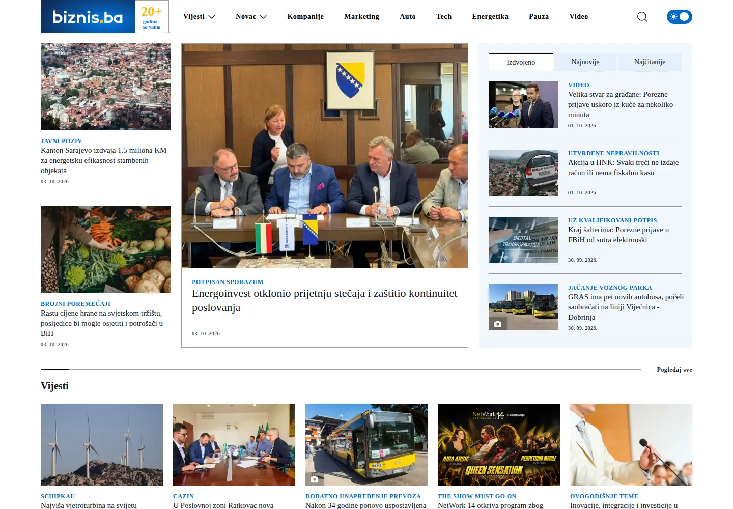 Screenshot of biznis.ba
