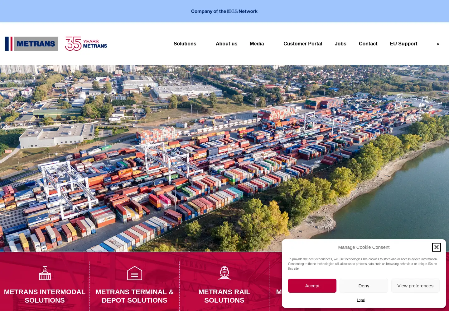 Captured homepage of metrans.eu in the current scan