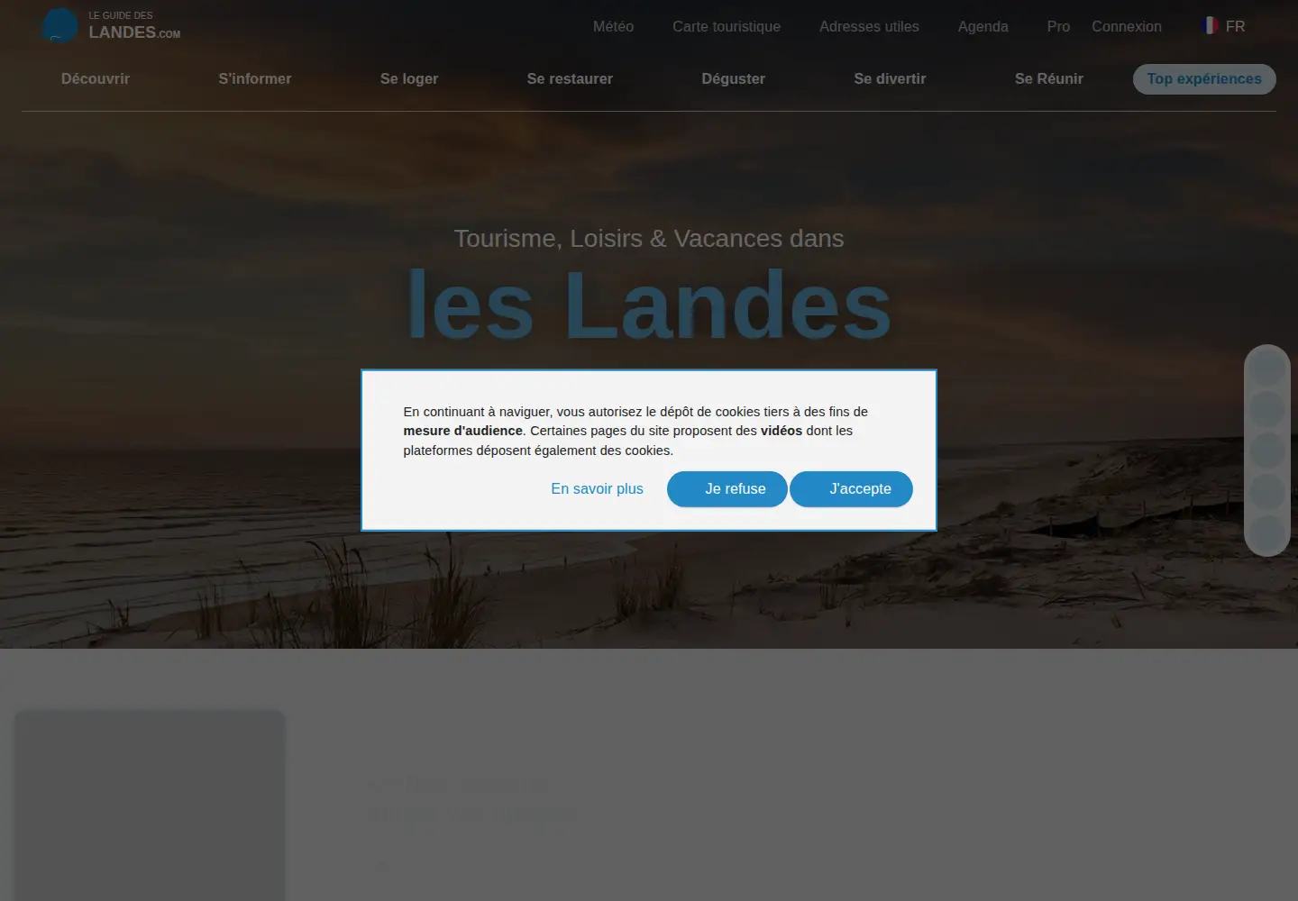 Screenshot of guide-des-landes.com