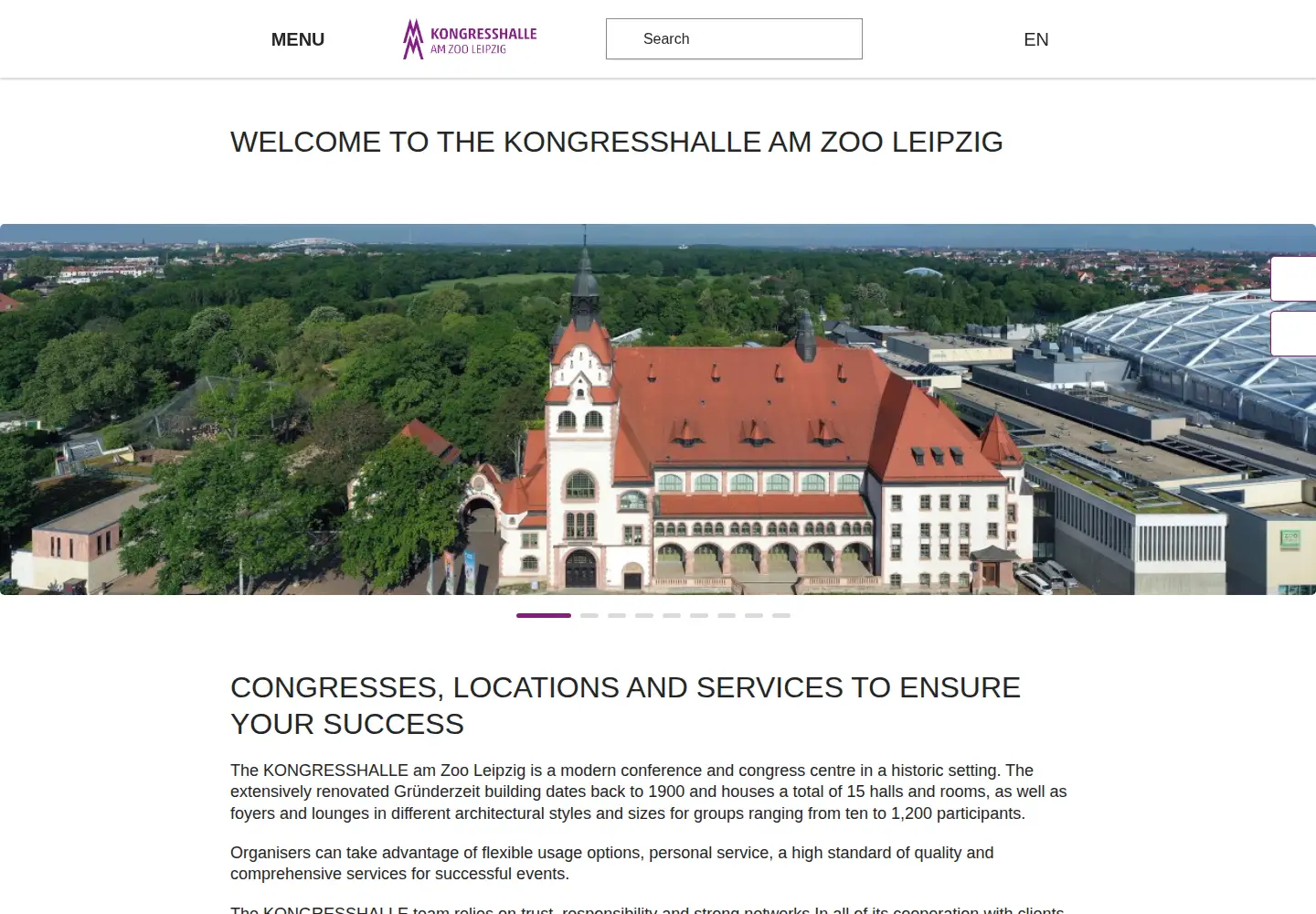 Captured homepage of kongresshalle.de in the current scan