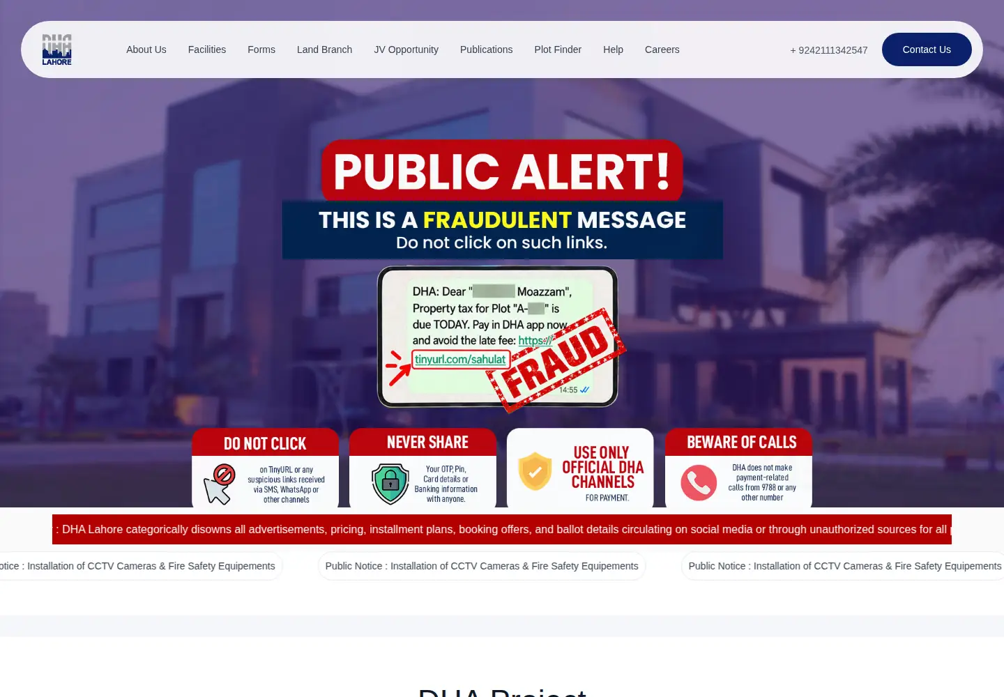 Screenshot of dhalahore.org