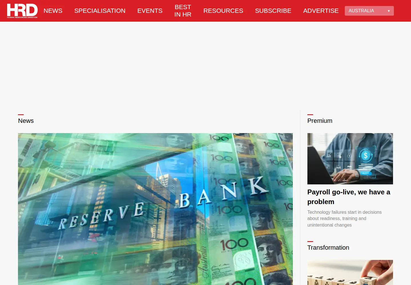 Screenshot of hcamag.com