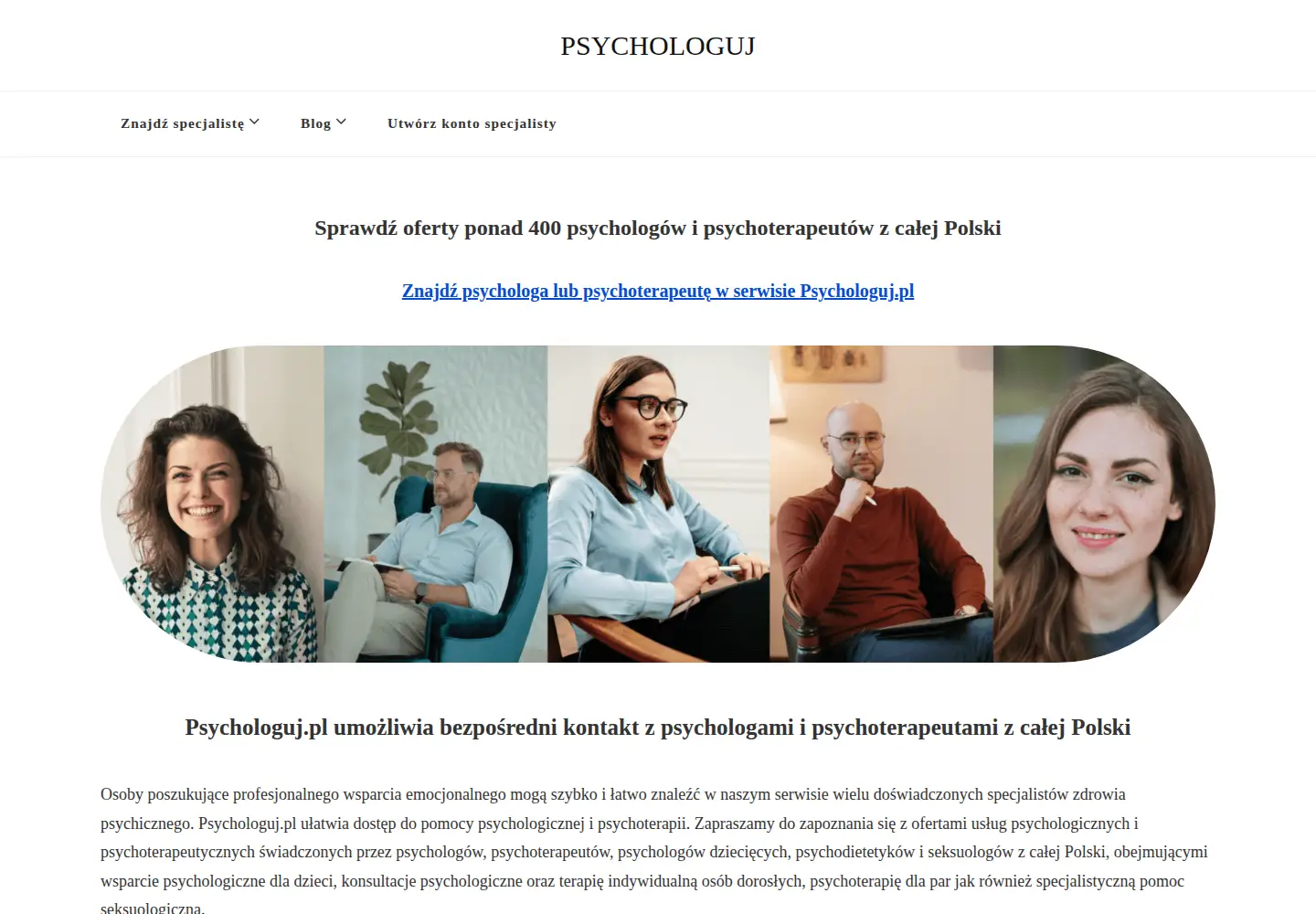 Screenshot of psychologuj.pl