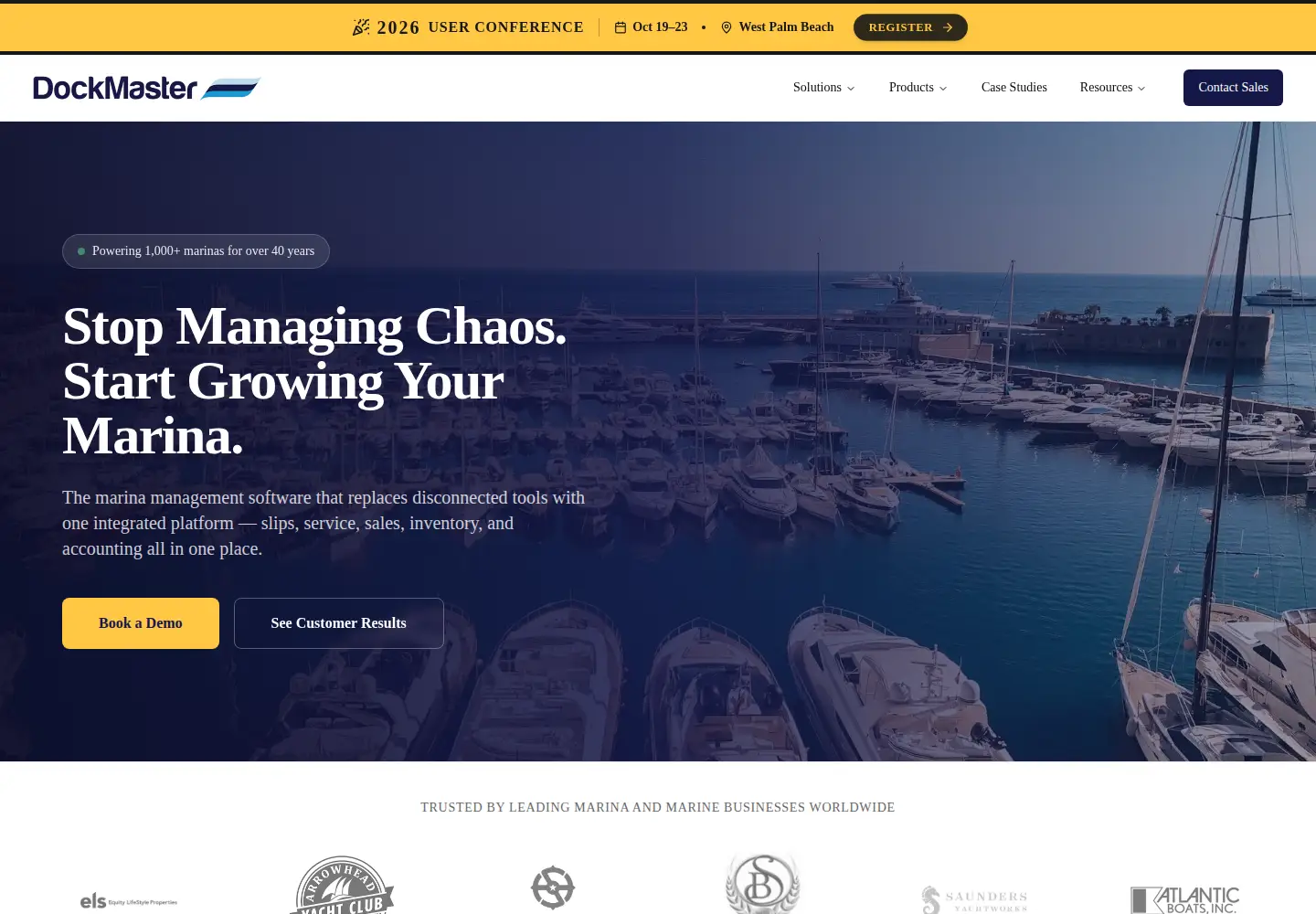 Captured homepage of dockmaster.com in the current scan