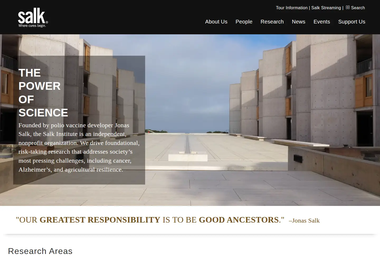 Screenshot of salk.edu