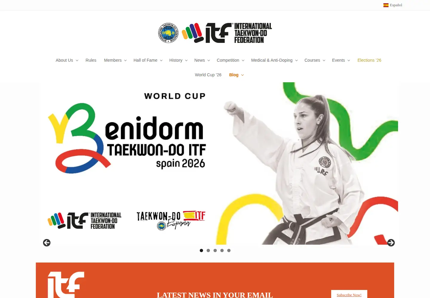 Screenshot of taekwondoitf.org