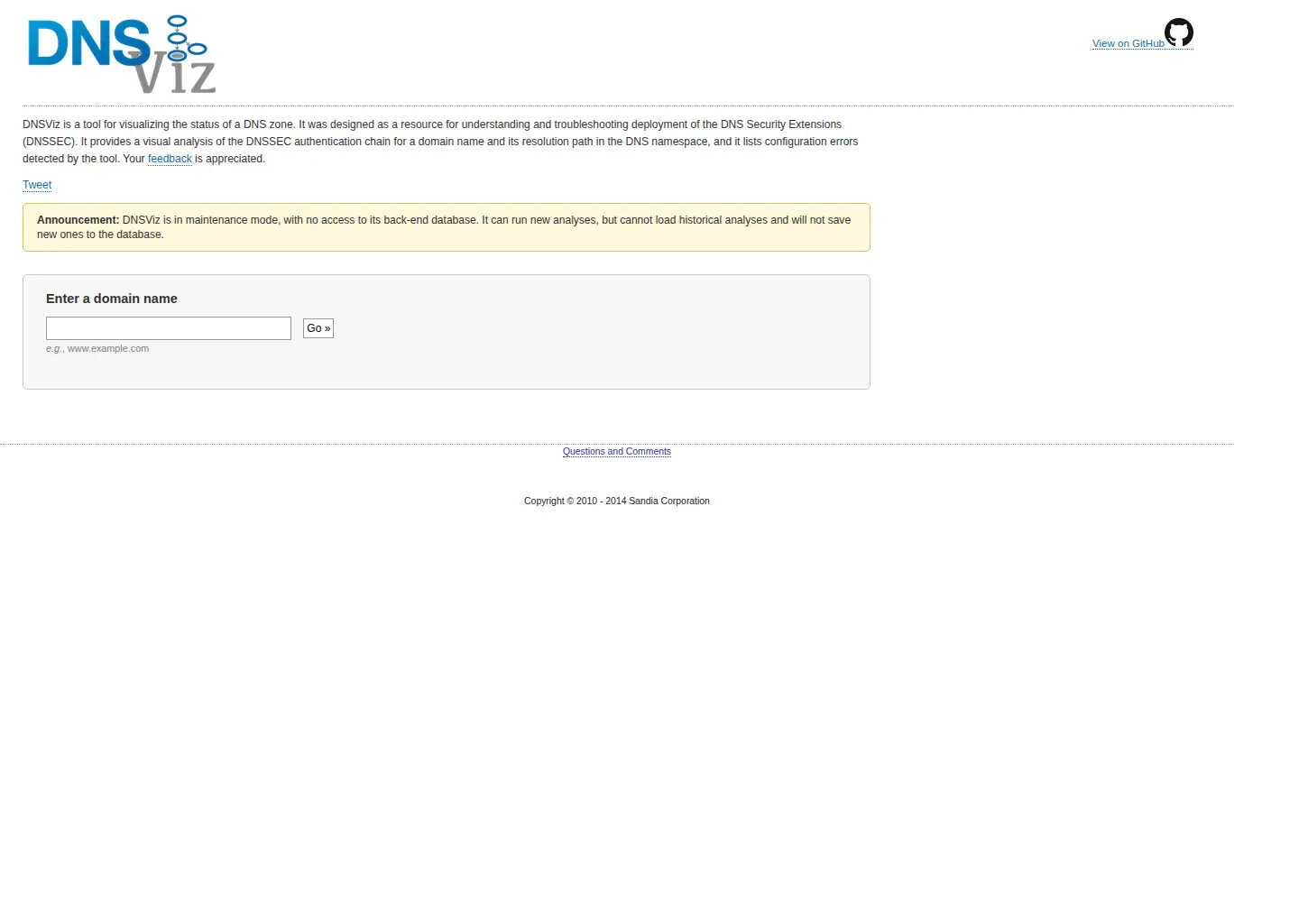 Screenshot of dnsviz.net