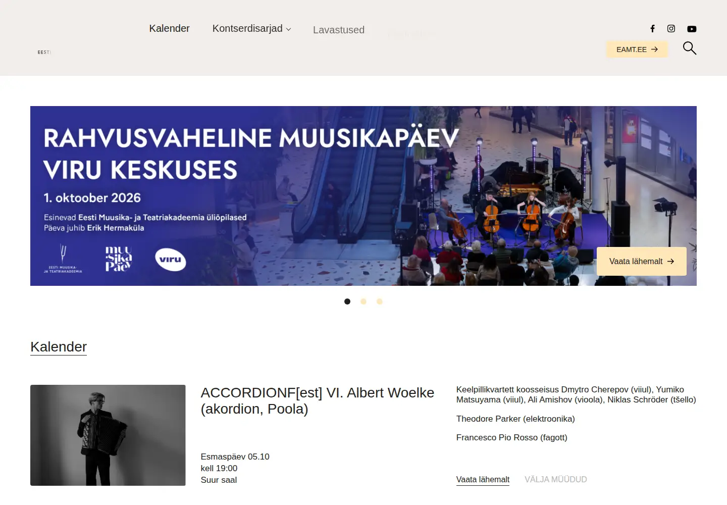 Captured homepage of emtasaalid.ee in the current scan