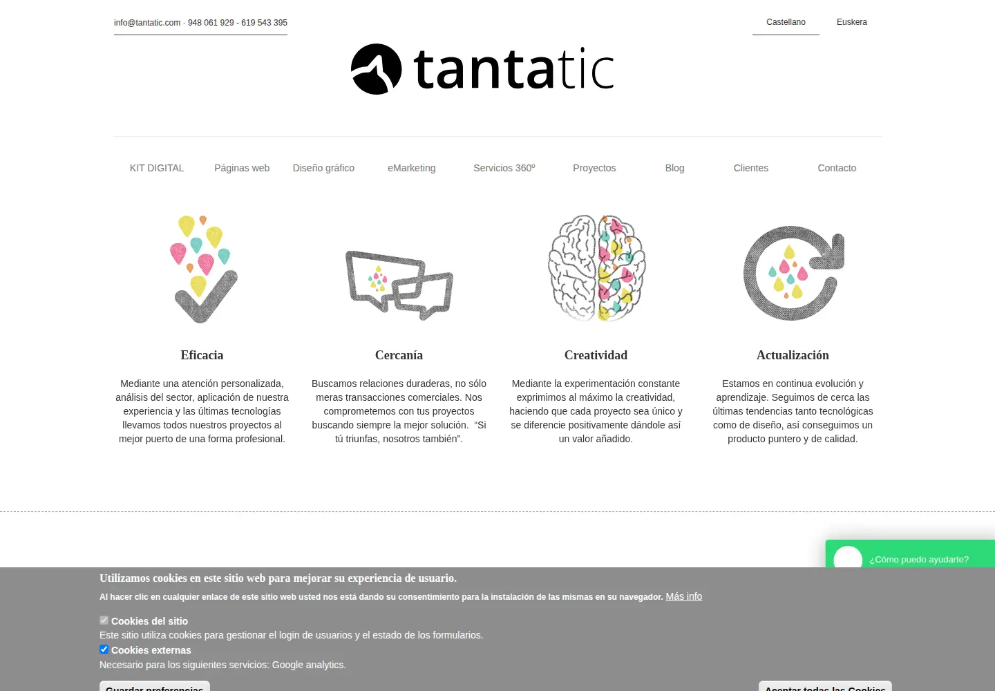 Captured homepage of tantatic.com in the current scan