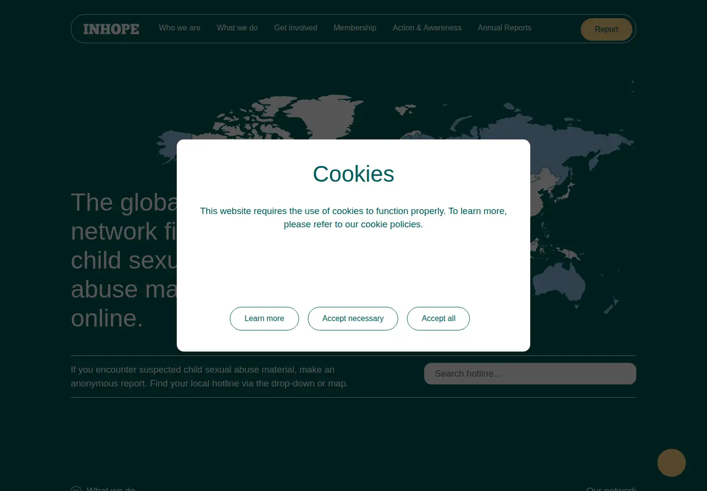 Screenshot of inhope.org