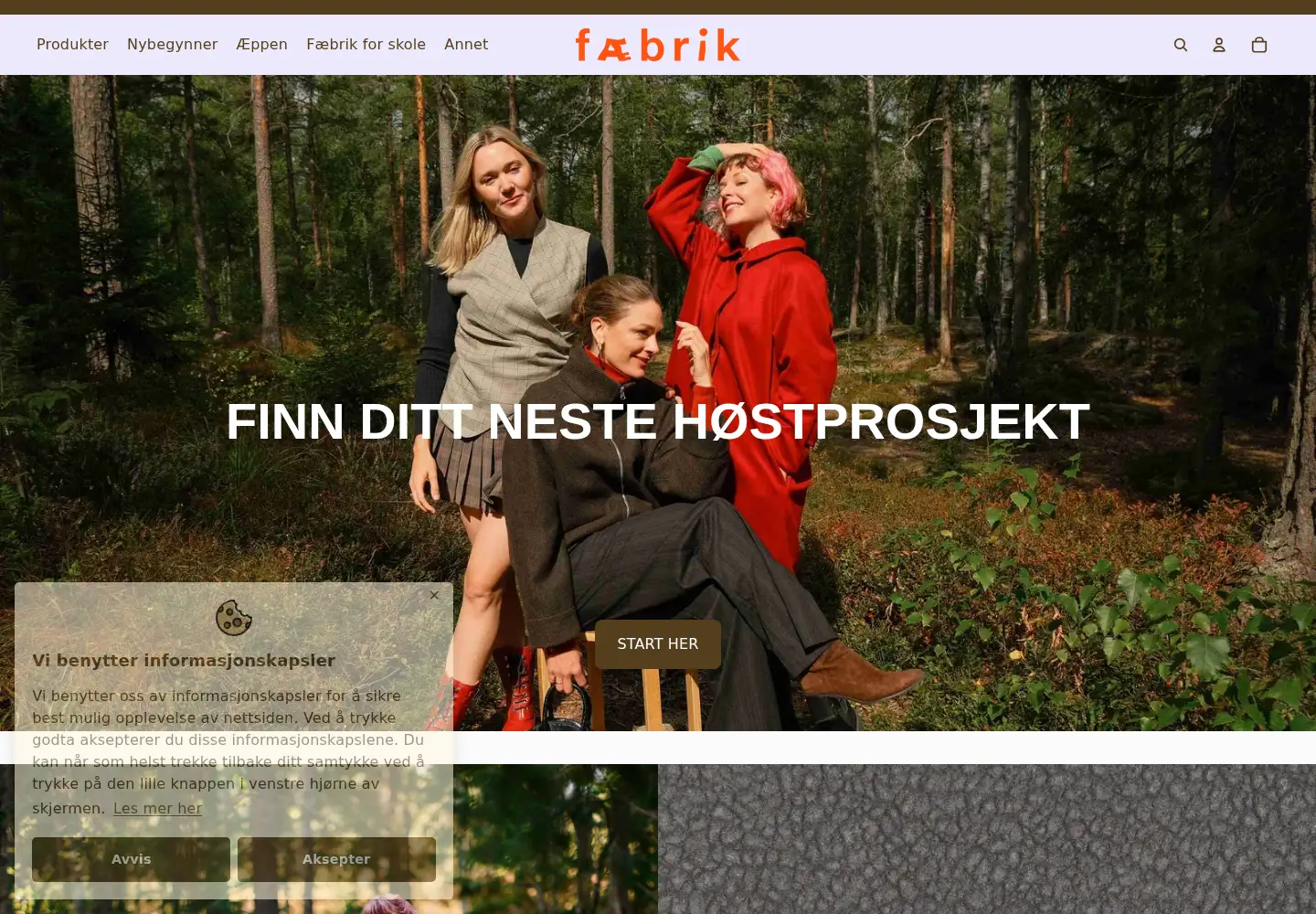 Screenshot of faebrik.no