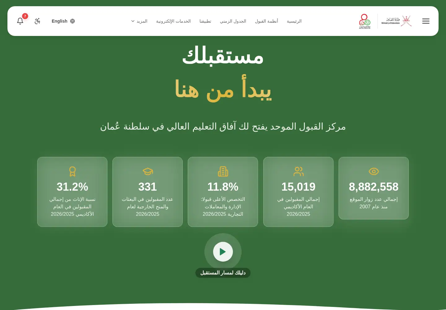 Screenshot of heac.gov.om