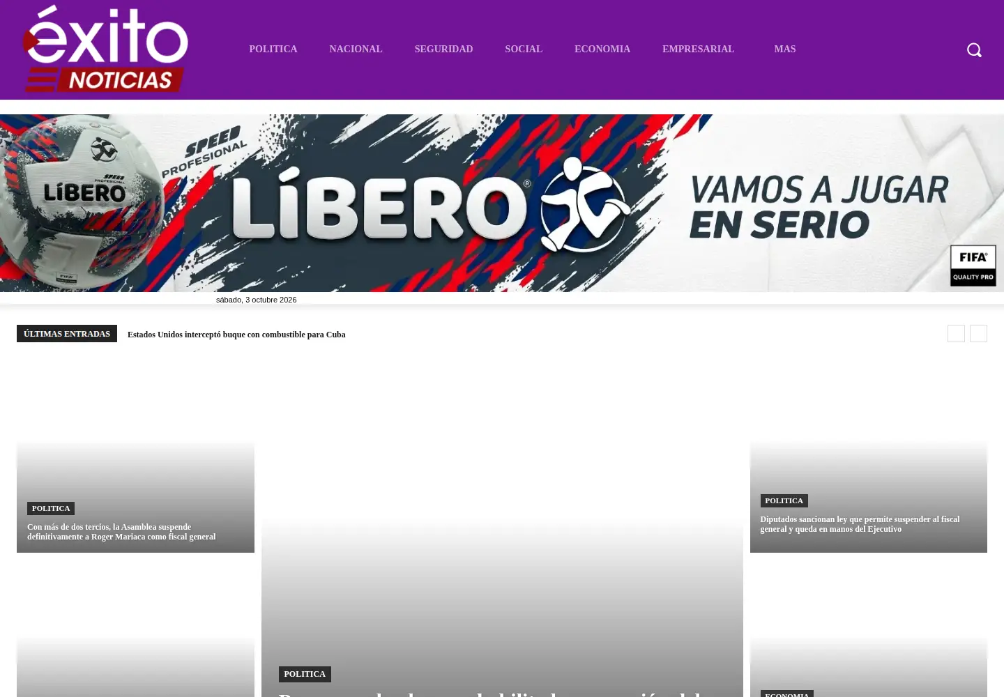 Screenshot of exitonoticias.com.bo