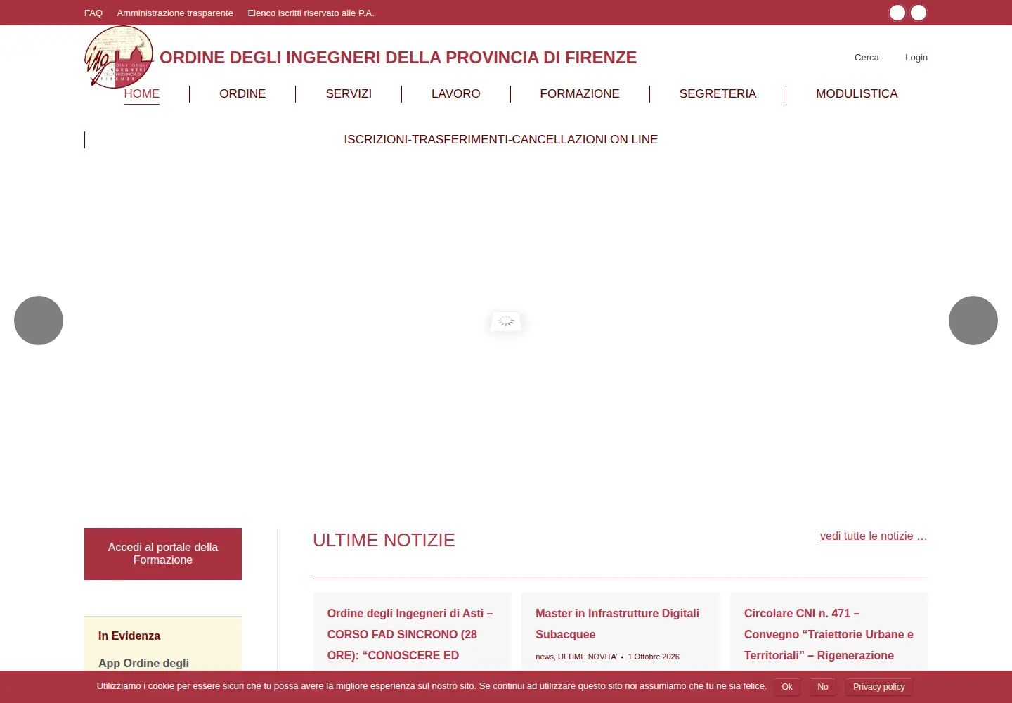 Screenshot of ordineingegneri.fi.it