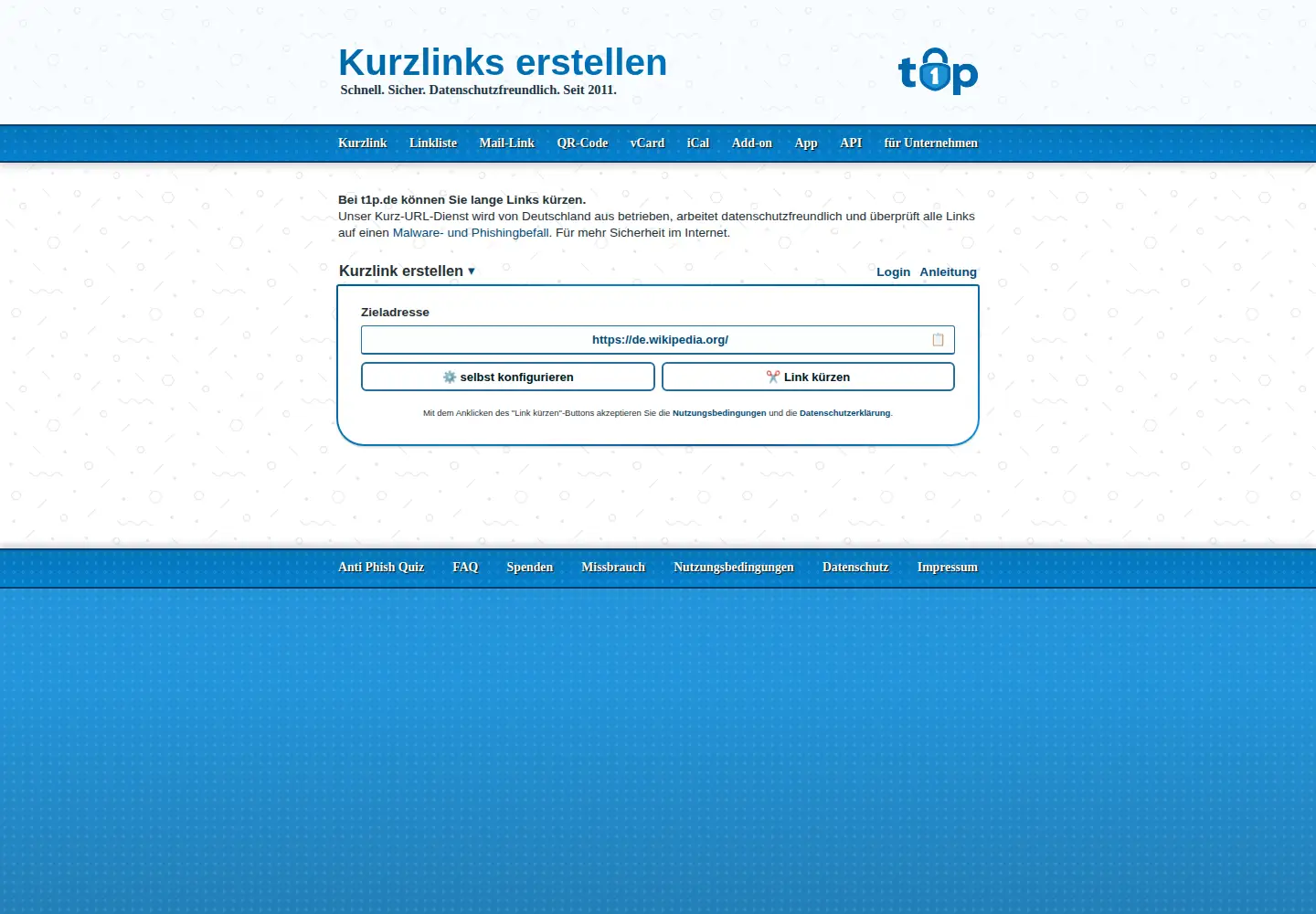 Screenshot of t1p.de