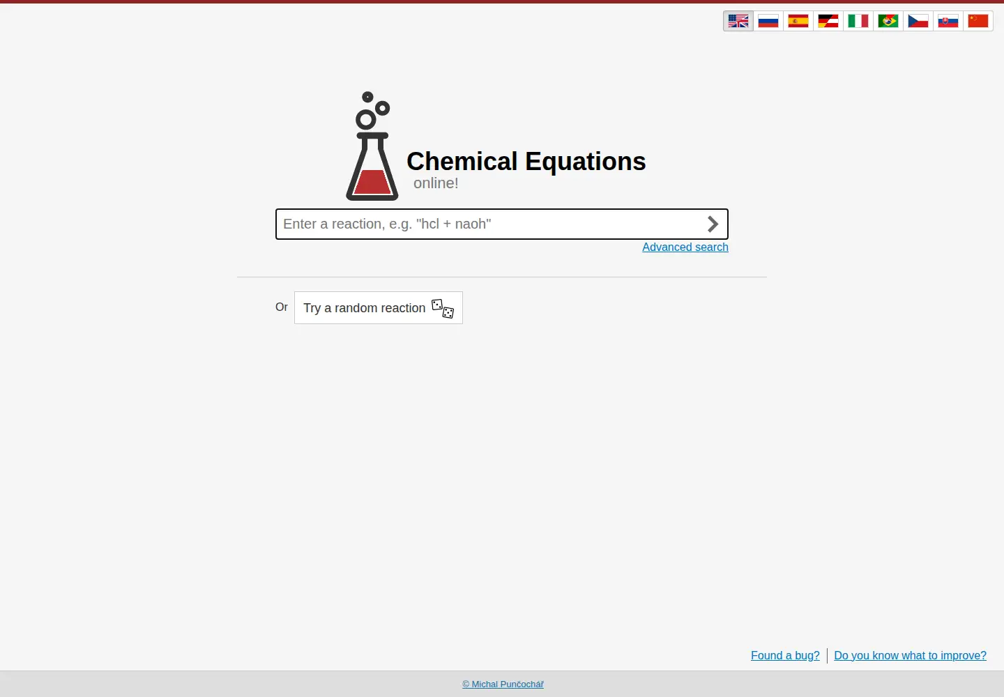 Captured homepage of chemequations.com in the current scan