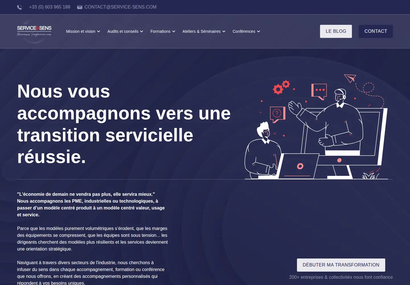 Captured homepage of service-sens.com in the current scan