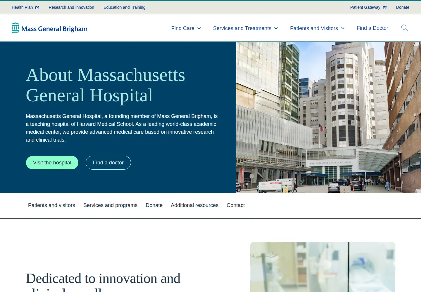 Screenshot of massgeneral.org