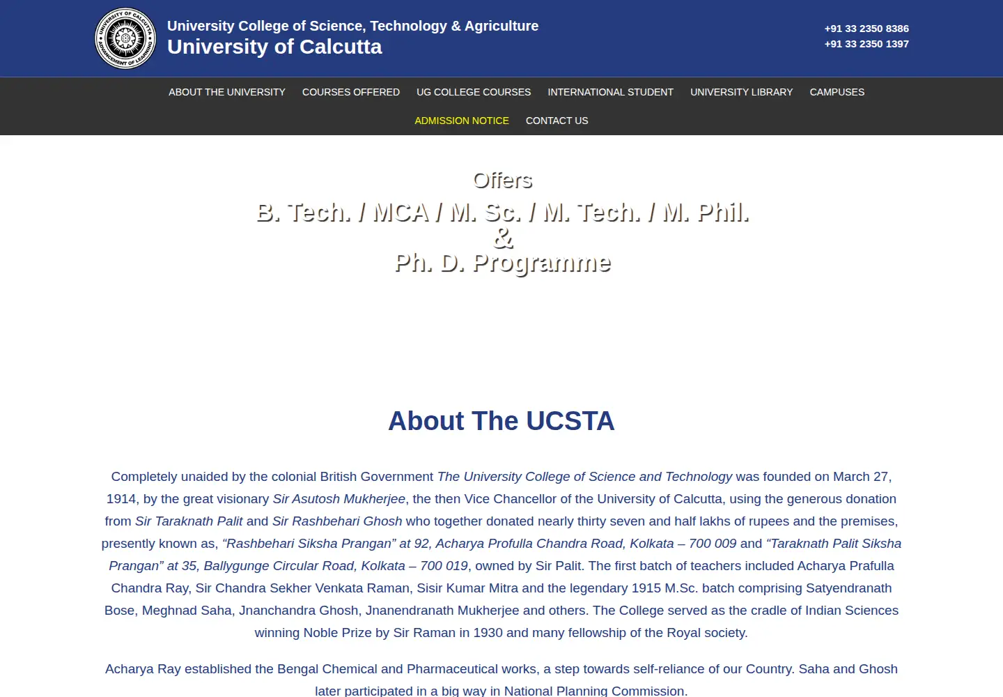 Screenshot of caluniv-ucsta.net