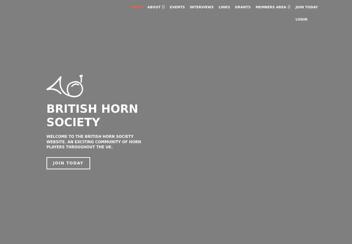 Captured homepage of british-horn.org in the current scan