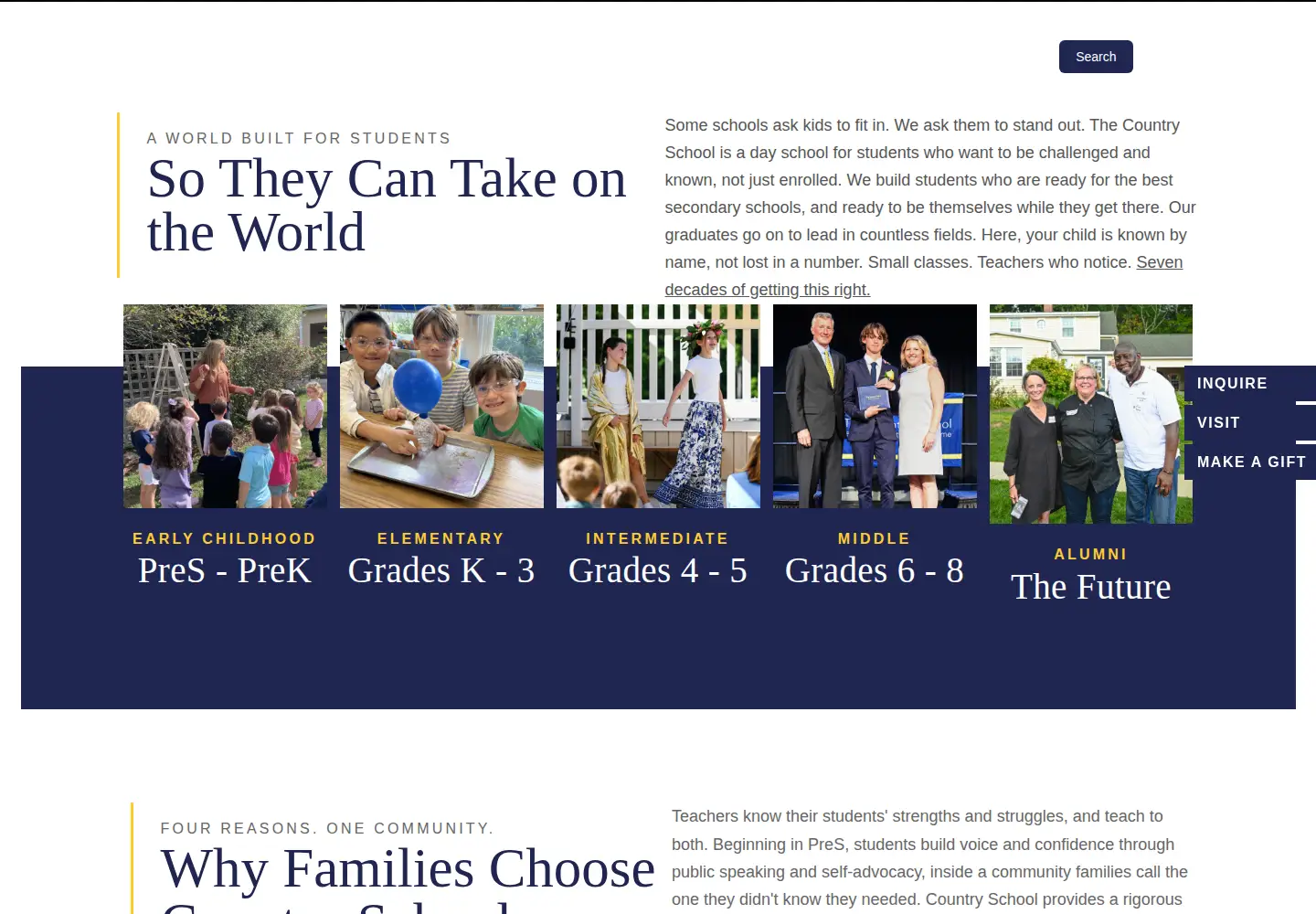 Screenshot of thecountryschool.org