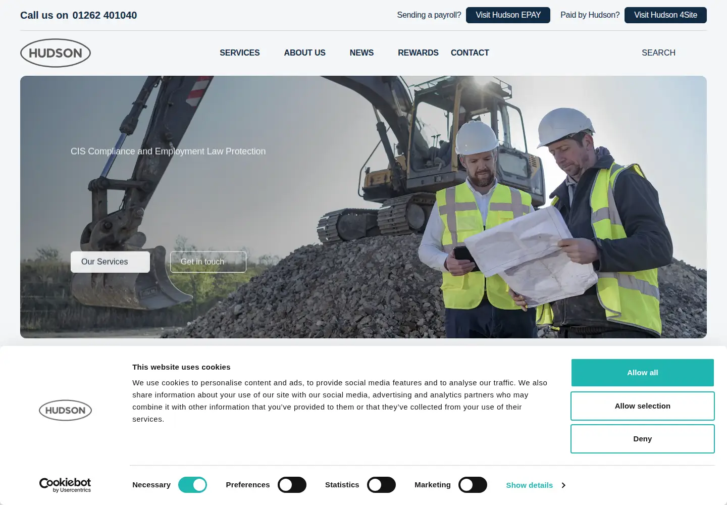 Screenshot of hudsoncontract.co.uk