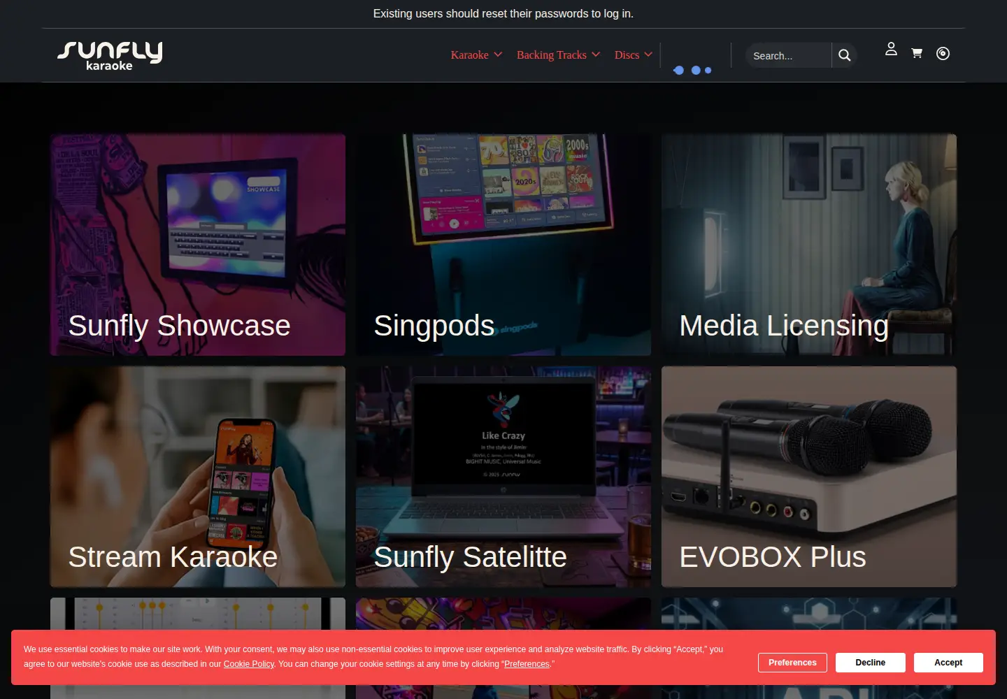 Captured homepage of sunflykaraoke.com in the current scan