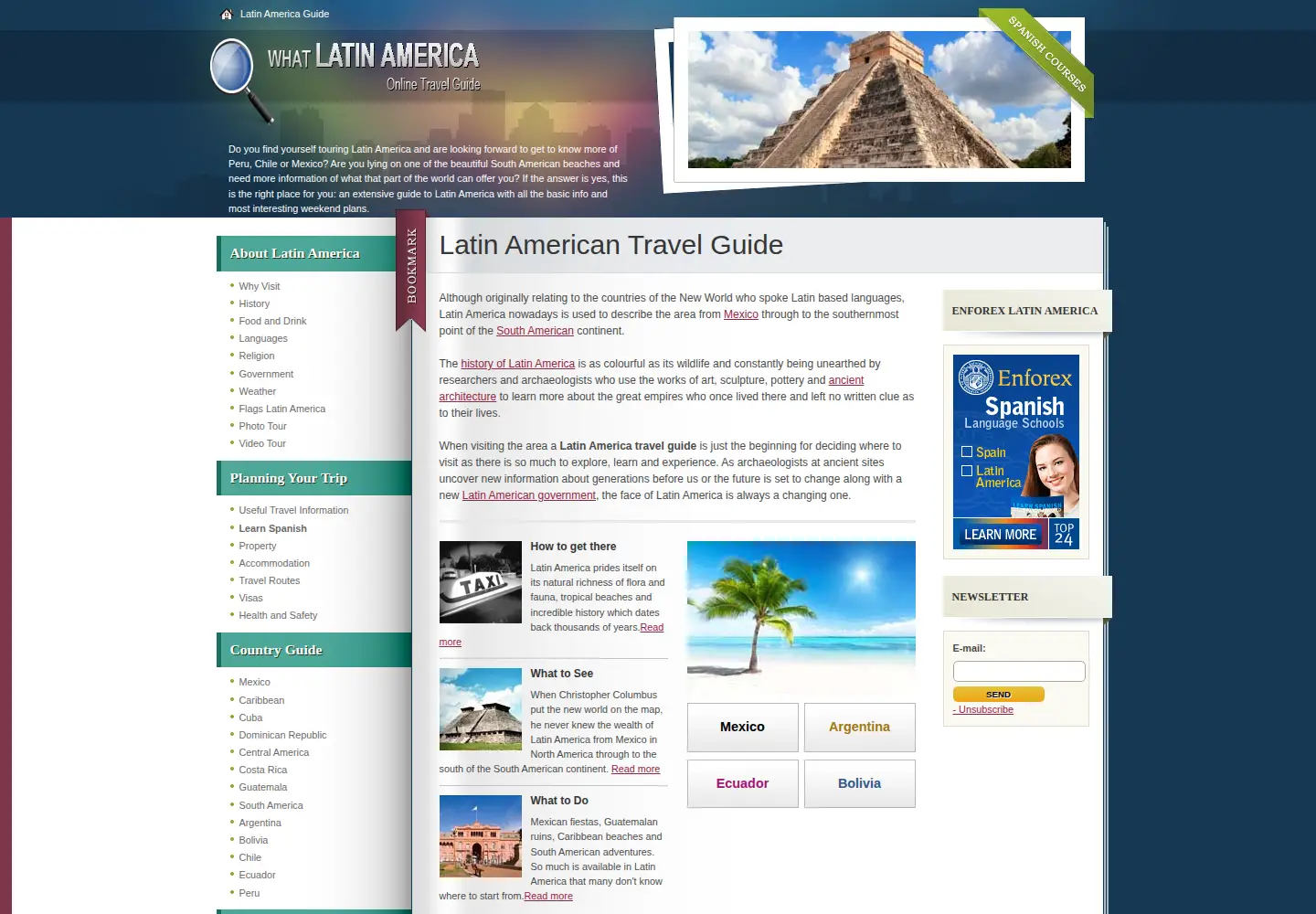 Captured homepage of whatlatinamerica.com in the current scan