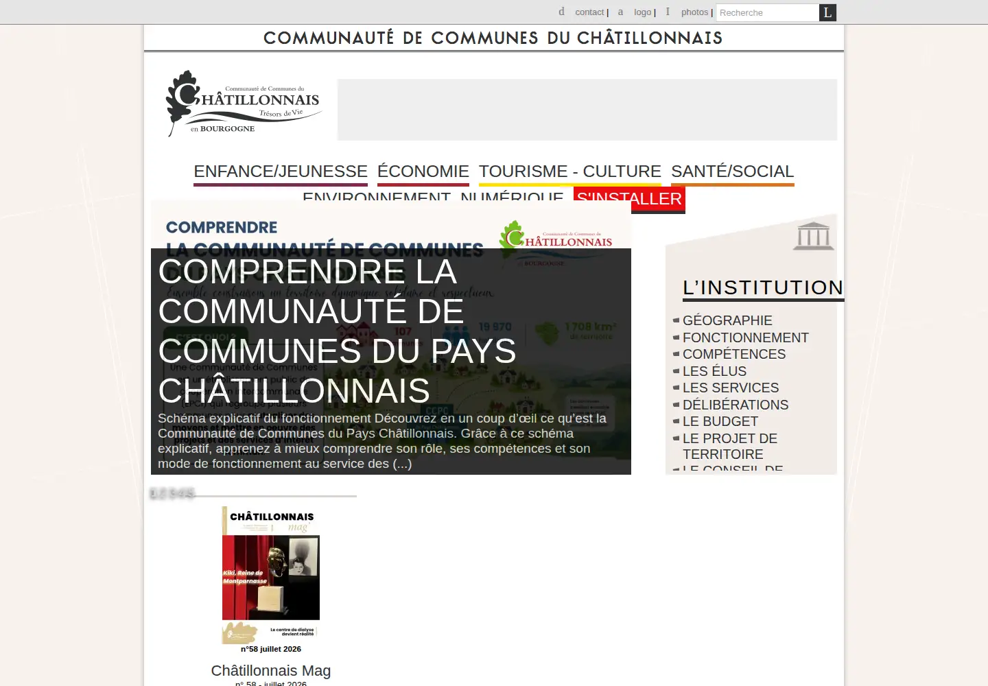Screenshot of chatillonnais.fr