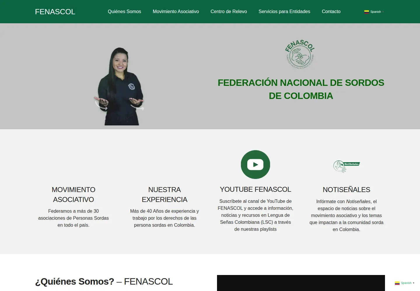 Screenshot of fenascol.org.co