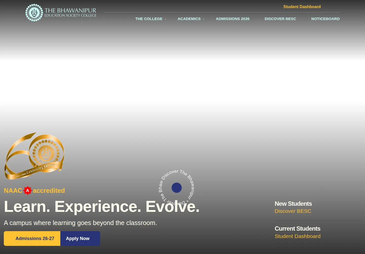 Screenshot of thebges.edu.in