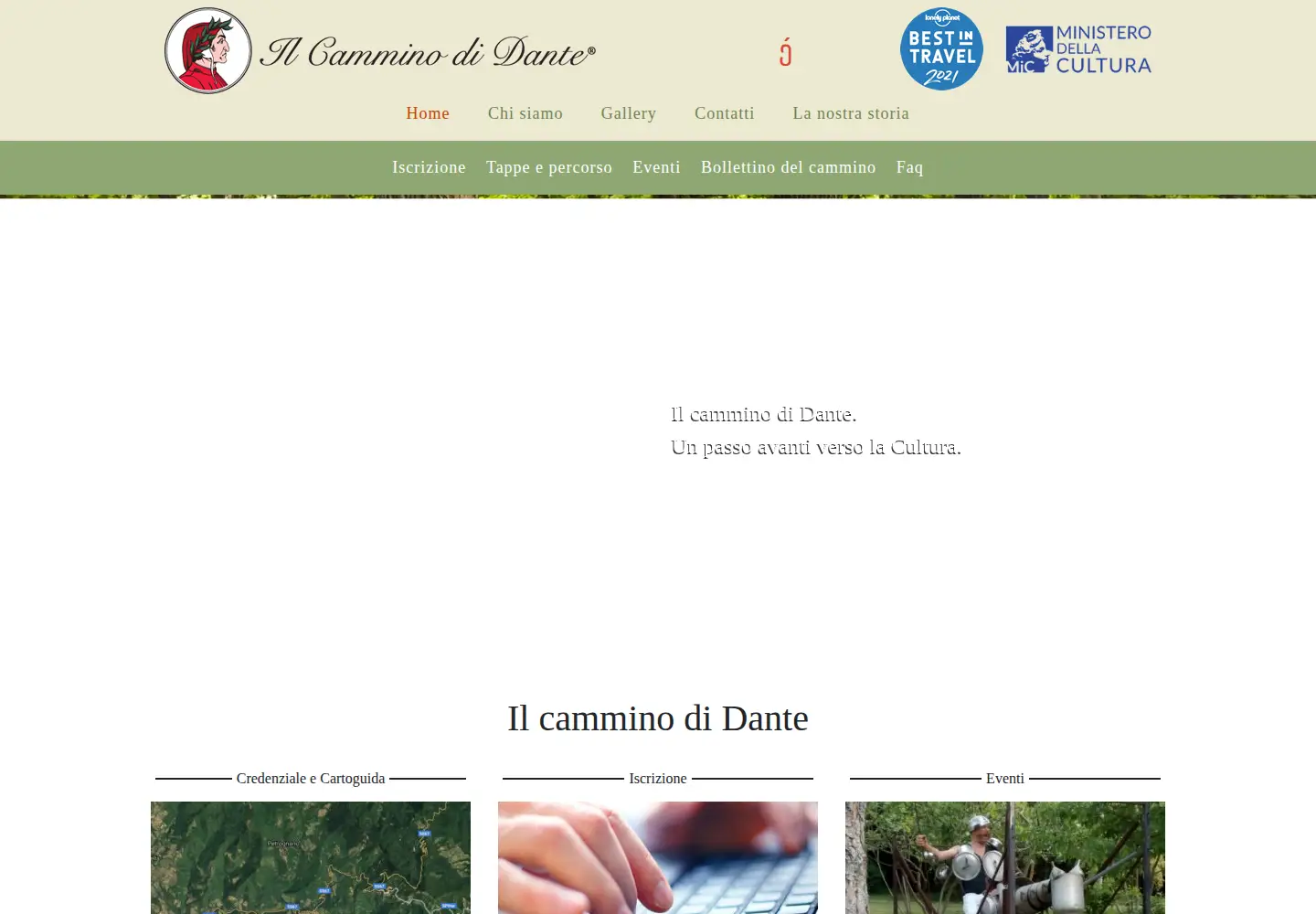 Screenshot of ilcamminodidante.it