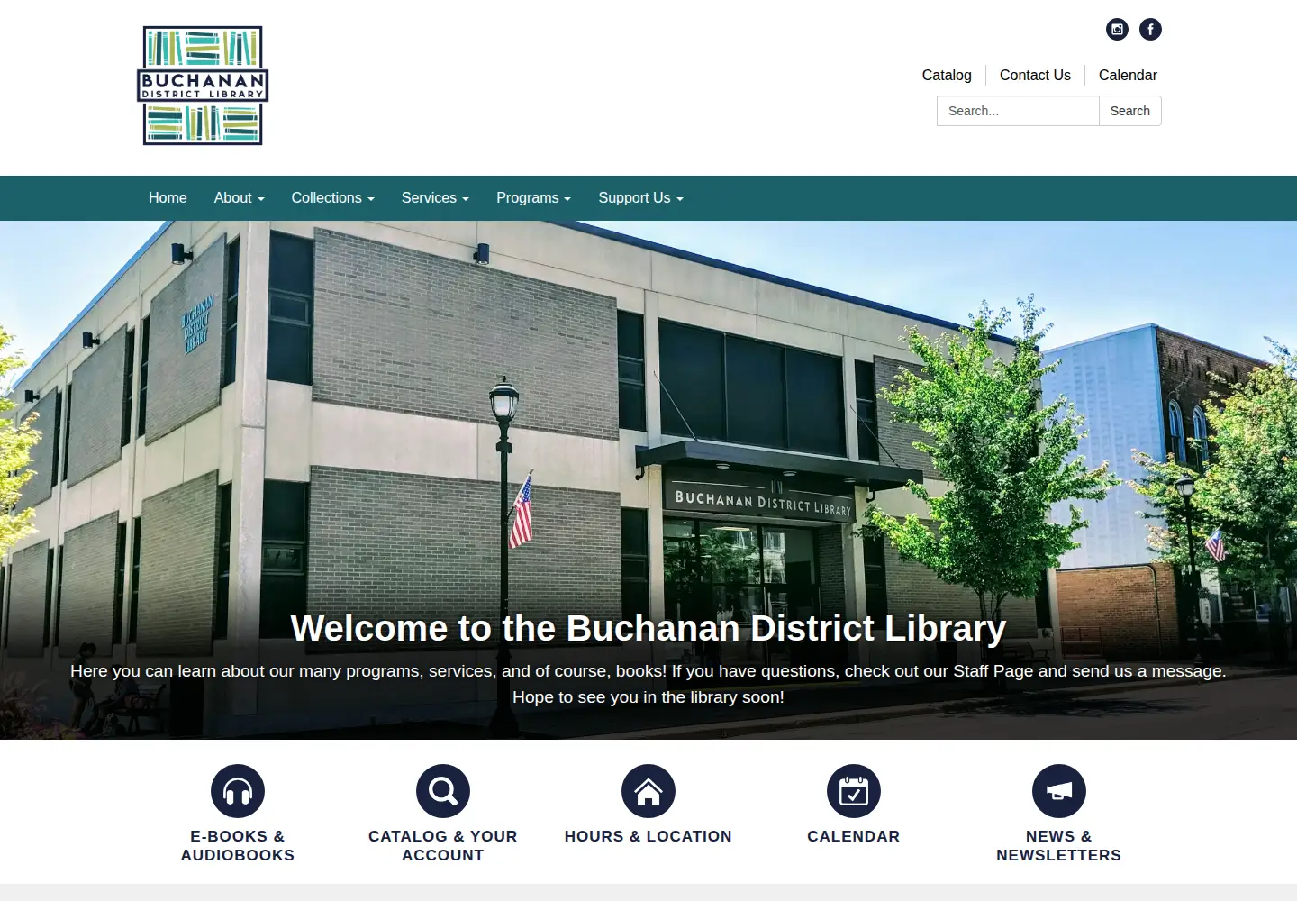 Screenshot of buchananlibrary.org