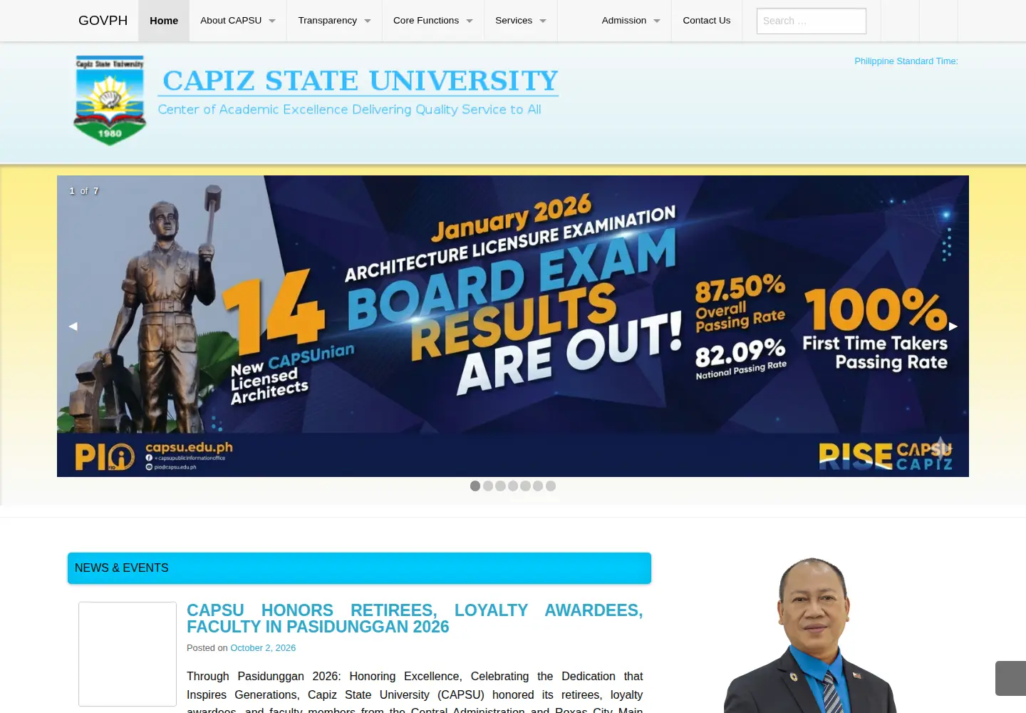 Screenshot of capsu.edu.ph