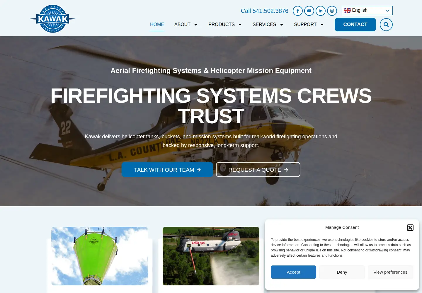 Screenshot of kawakaviation.com
