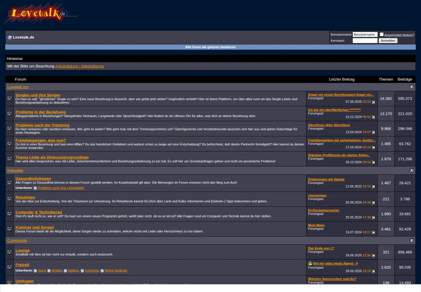 Screenshot of lovetalk.de