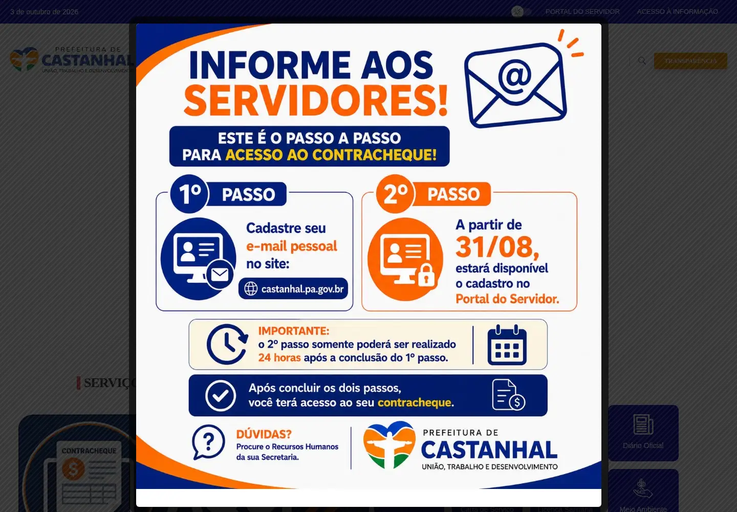 Captured homepage of castanhal.pa.gov.br in the current scan