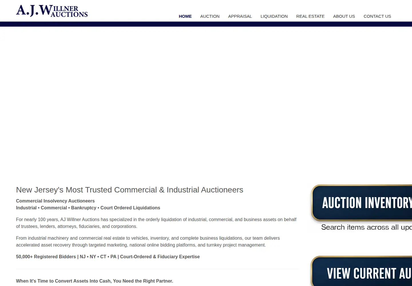 Screenshot of ajwillnerauctions.com