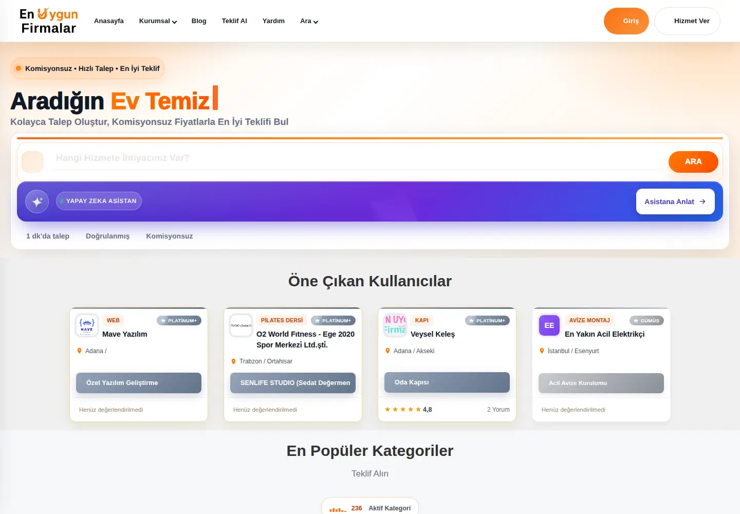 Screenshot of enuygunfirmalar.com