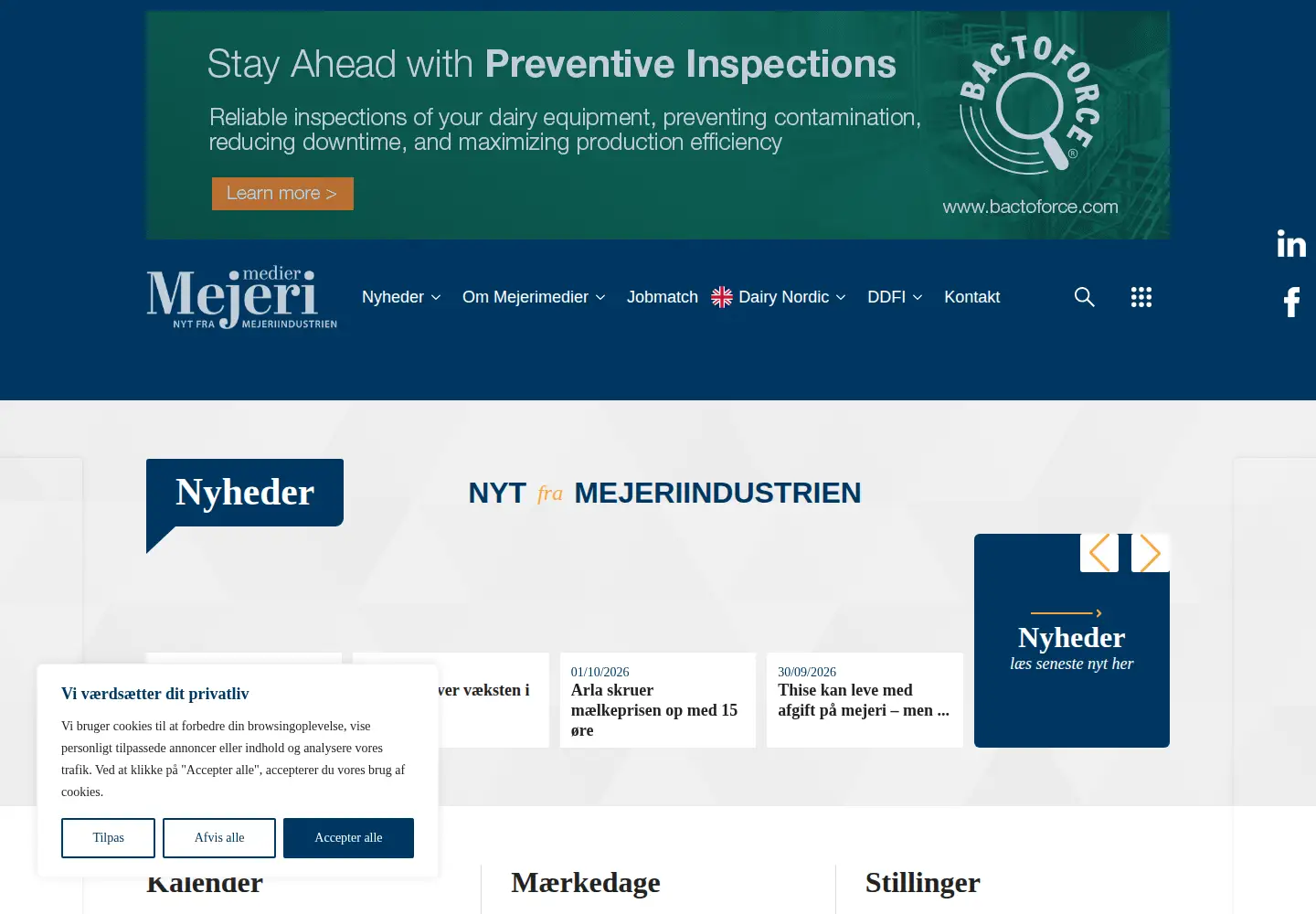 Screenshot of maelkeritidende.dk