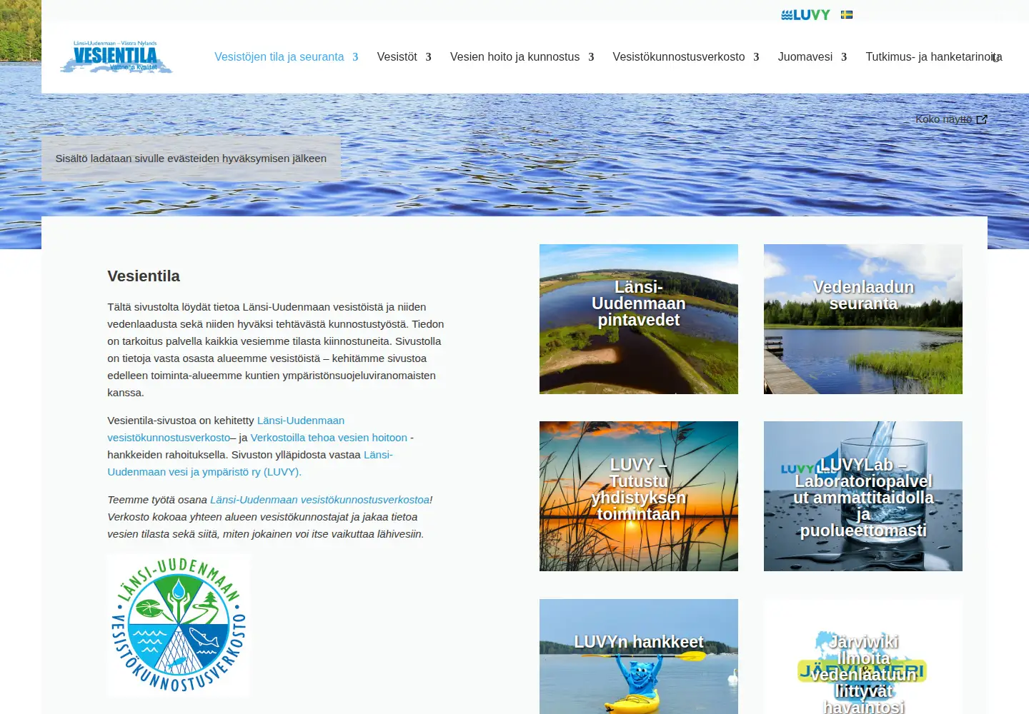 Screenshot of vesientila.fi