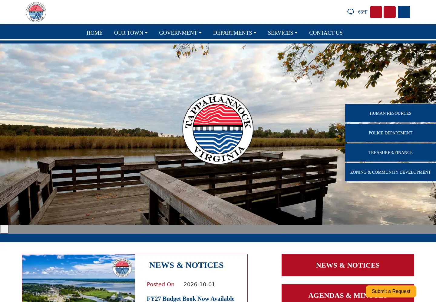 Screenshot of tappahannock-va.gov