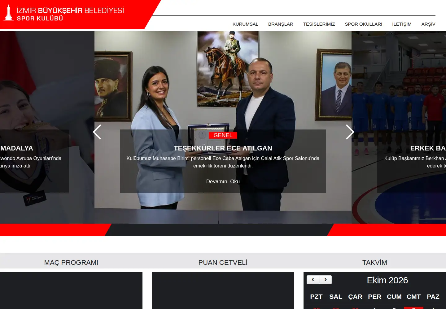Captured homepage of izmirbsbspor.org in the current scan