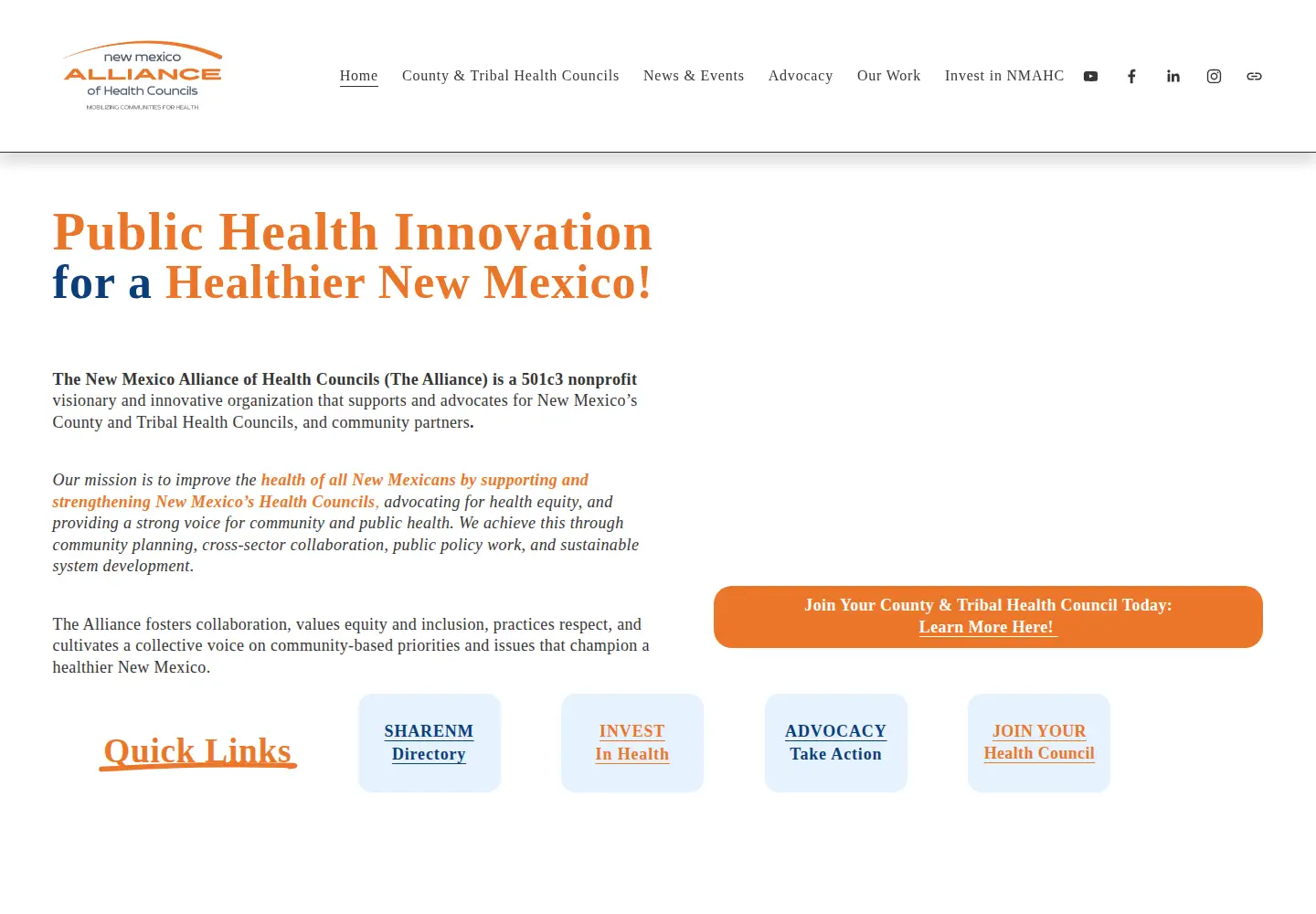 Screenshot of nmhealthcouncils.org