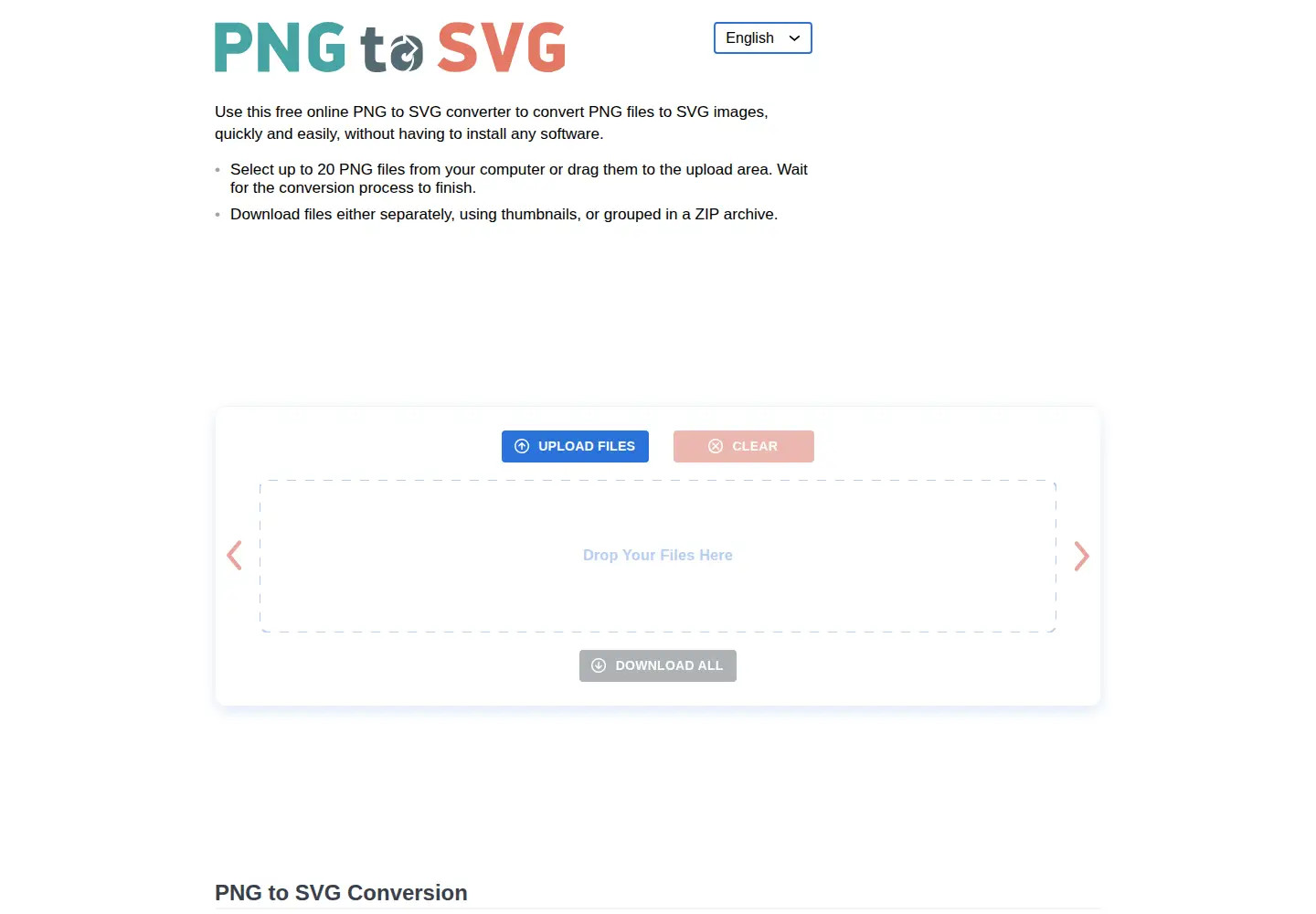 Screenshot of png2svg.com