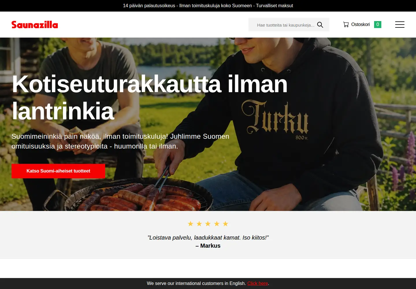 Screenshot of saunazilla.com