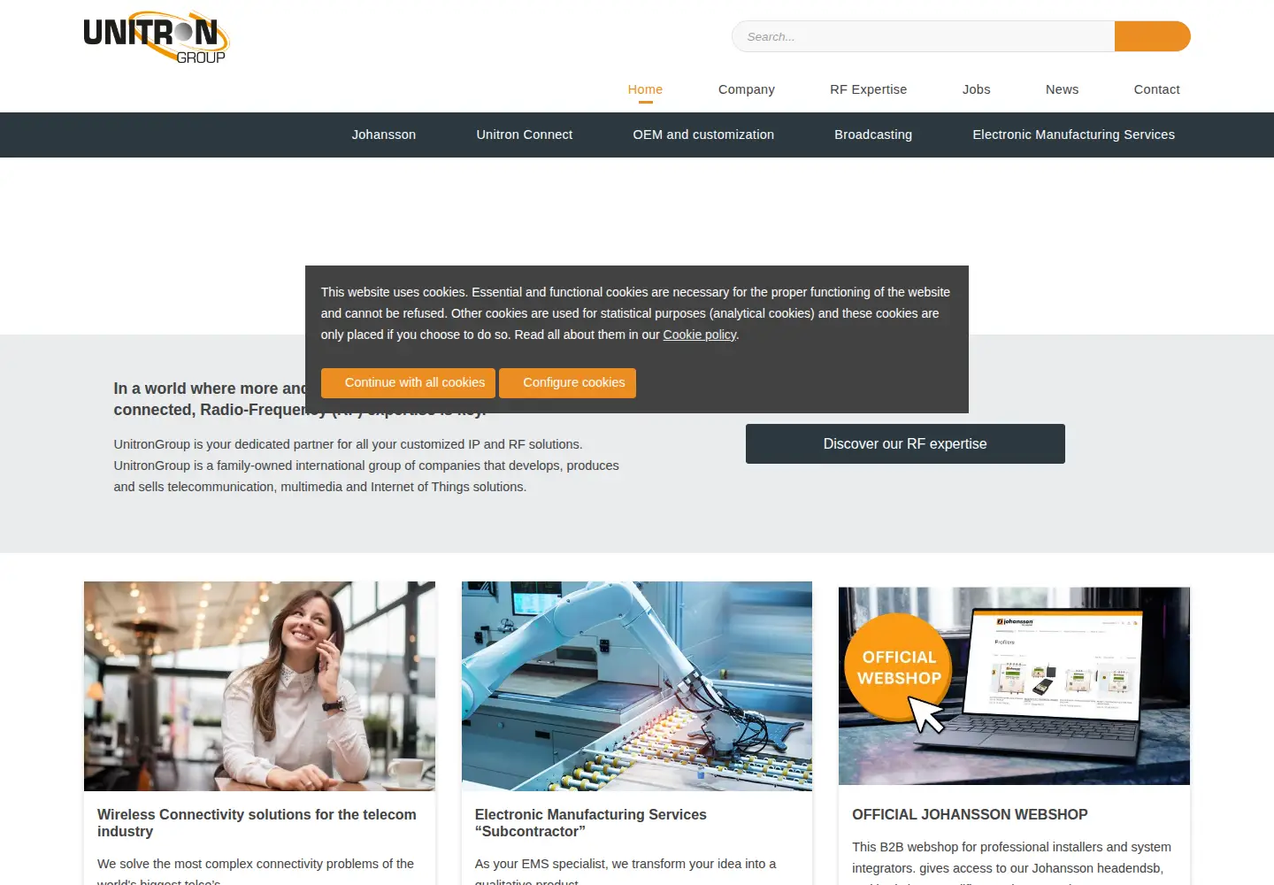 Captured homepage of unitrongroup.com in the current scan