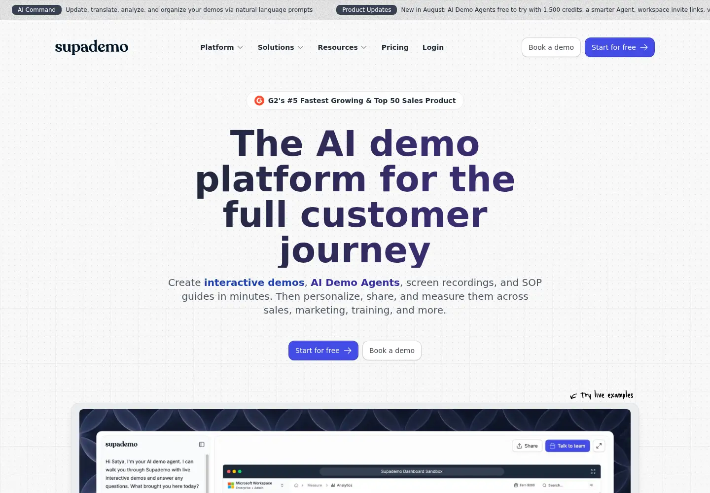 Screenshot of supademo.com