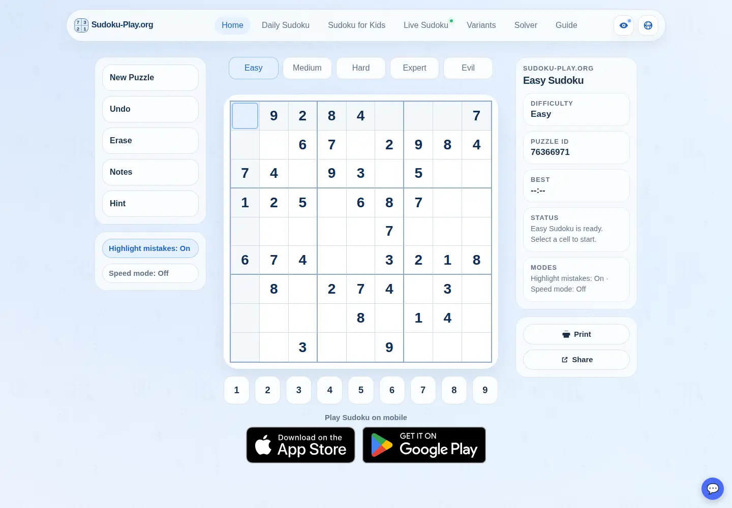 Screenshot of sudoku-play.org