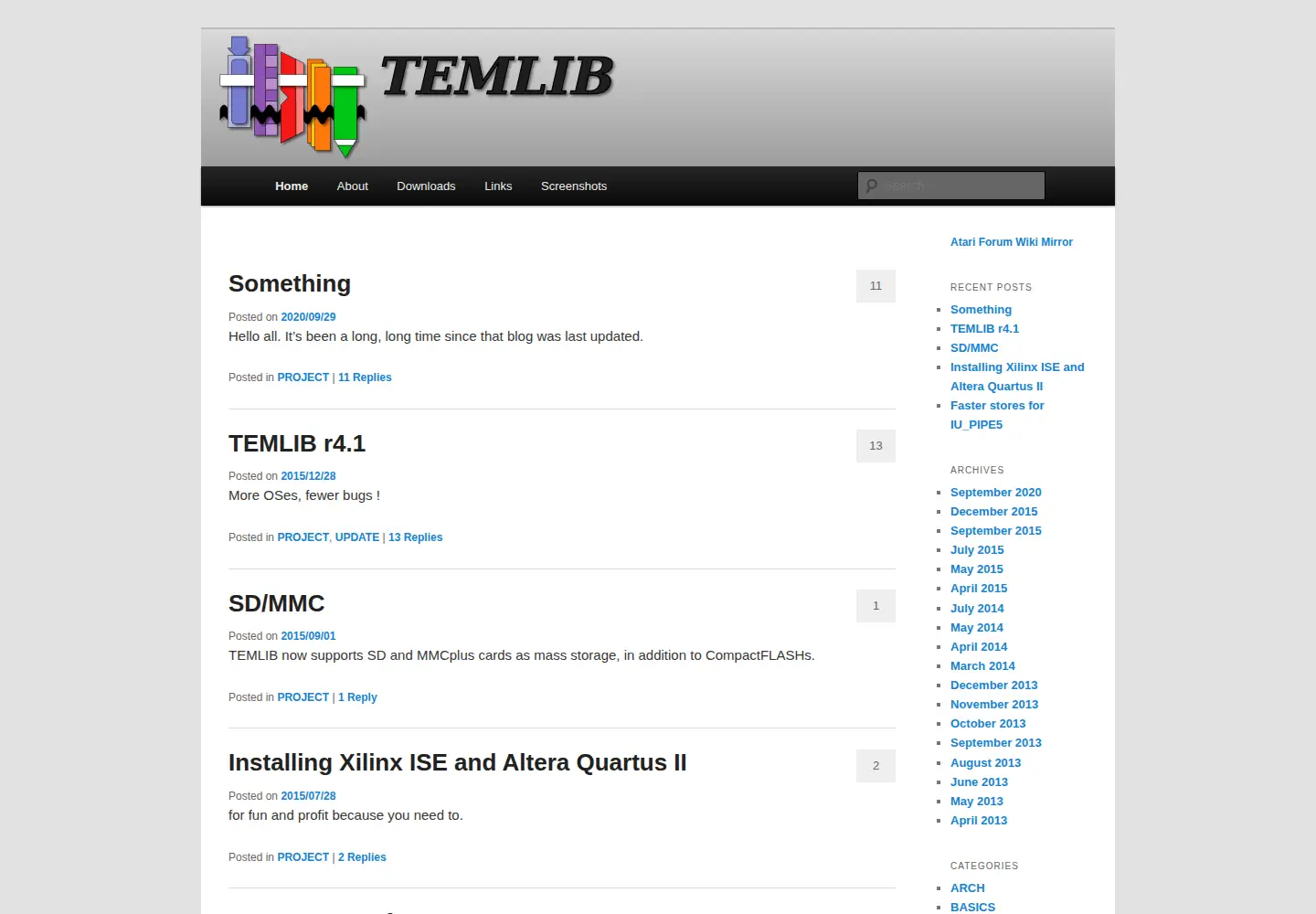 Captured homepage of temlib.org in the current scan